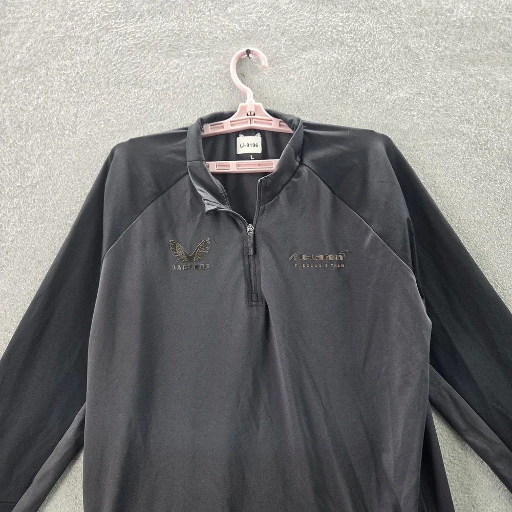 Castore Men‎ Activewear Top L Black Logo Zipper Long Sleeve